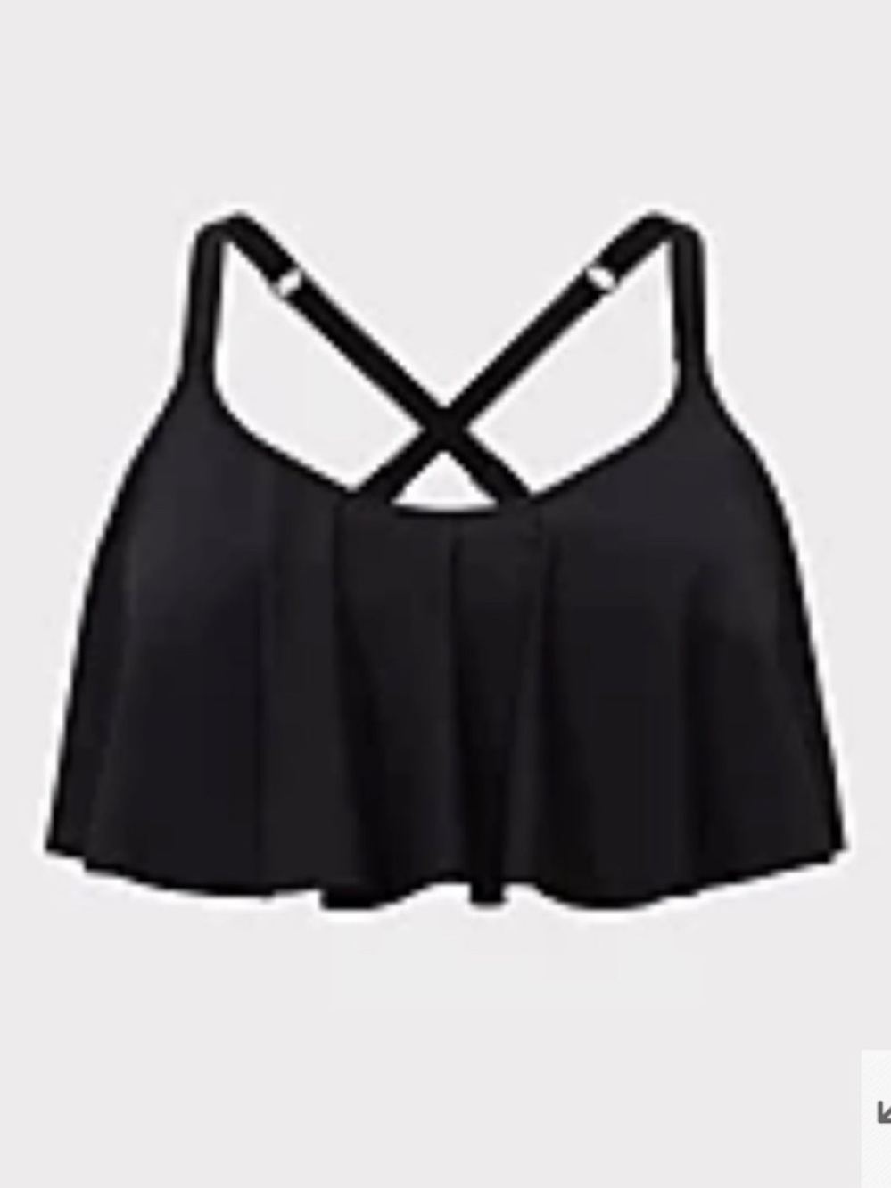 Torrid Wireless Flounce Bikini Top flowy ruffles size 2X black